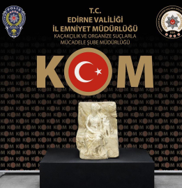 Edirne'de Tanrıca Kybele heykeli yurt dışına kaçırılırken ele geçirildi