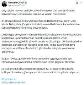 Bakan Çiftçi: Göç salt bir hareket değil, bir vicdan meselesidir