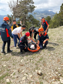 Uçuruma düşüp yaralandı, ekiplerin ortak çalışmasıyla kurtarıldı