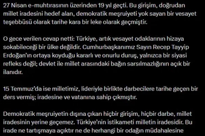 İletişim Başkanı Duran: Hiçbir darbe millet iradesinin yerine geçemez