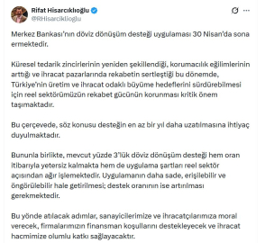 TOBB Başkanı Hisarcıklıoğlu: Döviz dönüşüm desteği en az bir yıl daha uzatılmalı