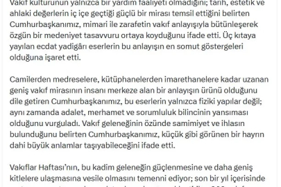 İletişim Başkanı Duran'dan 'Vakıflar Haftası' paylaşımı