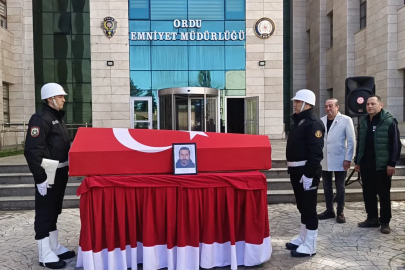 Ordu'da trafik kazasında hayatını kaybeden polis, toprağa verildi