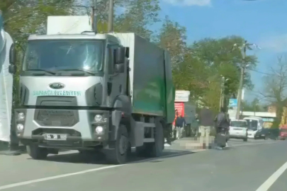 Çöp kamyonunun çarptığı yaya öldü; kaza kamerada