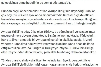 Cumhurbaşkanı Erdoğan: AB ile ilişkilerimizi kazan-kazan anlayışıyla ilerletme iradesindeyiz