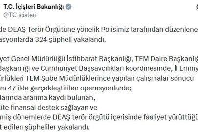47 ilde DEAŞ operasyonları: 324 gözaltı