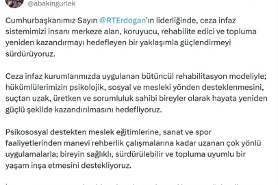 Bakan Gürlek: Yenilikçi infaz anlayışımızı sürdüreceğiz