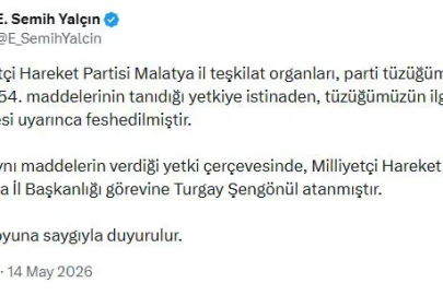MHP'li Yalçın: MHP Malatya il teşkilatı feshedildi