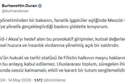 İletişim Başkanı Duran: Mescid-i Aksa’ya yönelik baskını kınıyorum