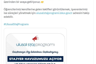 Bakan Işıkhan: Staj yapmak isteyenler ile stajyer arayan işverenleri bir araya getiriyoruz