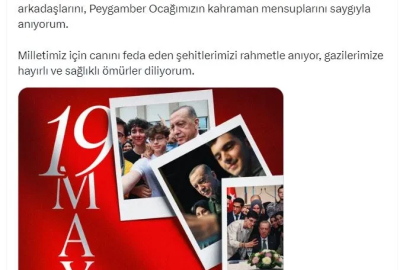 Cumhurbaşkanı Erdoğan'dan '19 Mayıs' mesajı