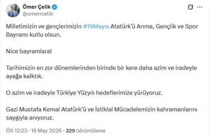 AK Parti'li Çelik: Milletimizin ve gençlerimizin 'Atatürk'ü Anma, Gençlik ve Spor Bayramı' kutlu olsun