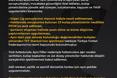 Kayserispor, Süper Lig sonuçlarının mevcut haliyle tescil edilmemesi için TFF’ye başvurdu