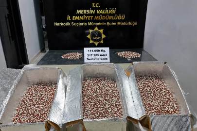 Mersin’de 317 bin 285 adet sentetik ecza ele geçirildi: 1 tutuklu
