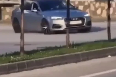 Bursa’da otomobiliyle drift atan sürücü kamerada