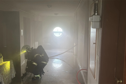 Asansör dairesinde çıkan yangın söndürüldü