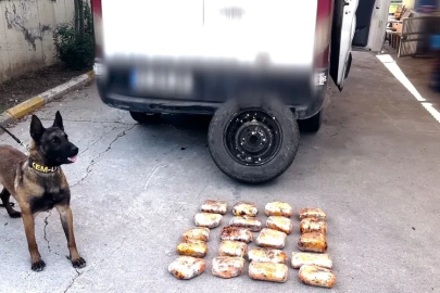 Minibüsün yedek lastiğine zulalanmış 11,5 kilo uyuşturucuyu ‘Hector’ buldu