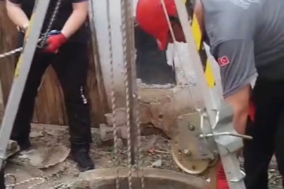 Kuyuya düşen kedi kurtarıldı 