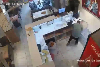 İş yerindeki patlama anı kamerada